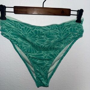 Green Floral Women's Swim Bottom